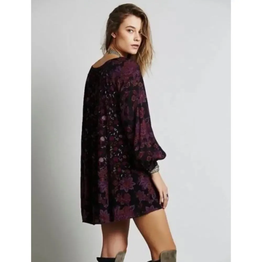 Free People Black/Purple Dress - Picture 3 of 7